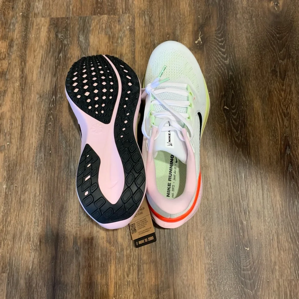 Nike Women's White Running Shoes with Pink and Lime Accents - Picture 5 of 7